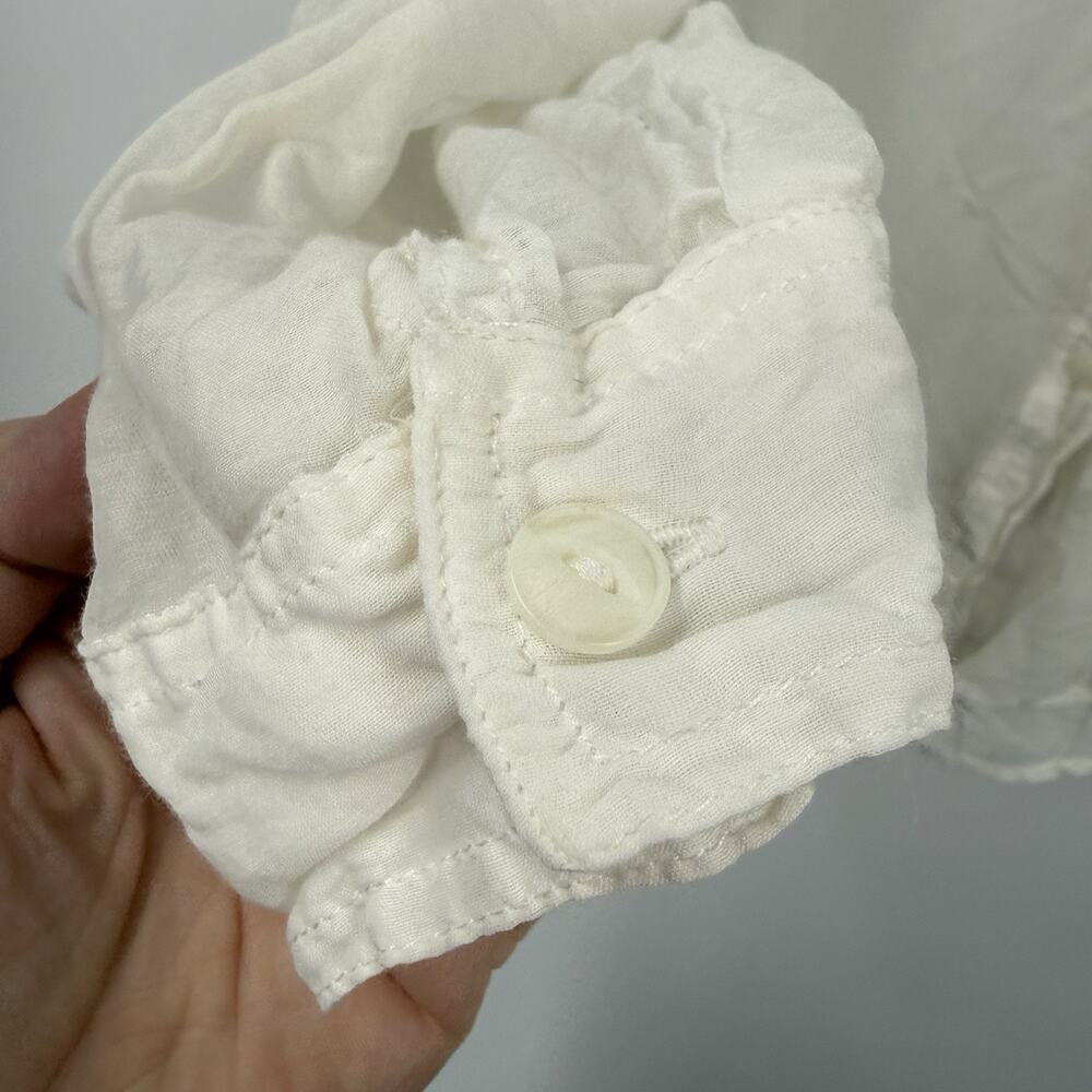 rag & bone Shirt Medium White Sheer Voile Button Up Boxy Long Sleeve Minimalist - Picture 5 of 12